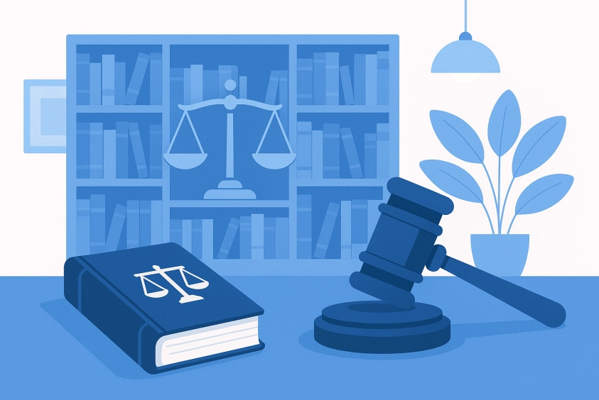Modern legal library illustration